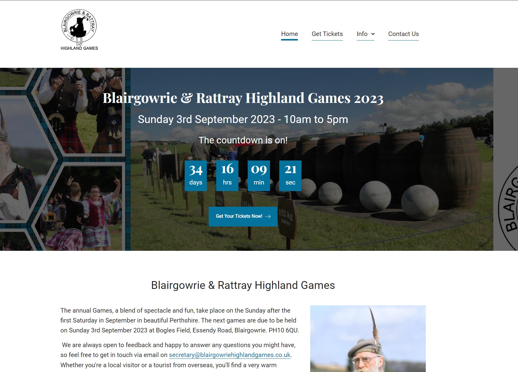 New website for Blairgowrie & Rattray Highland Games - 2023